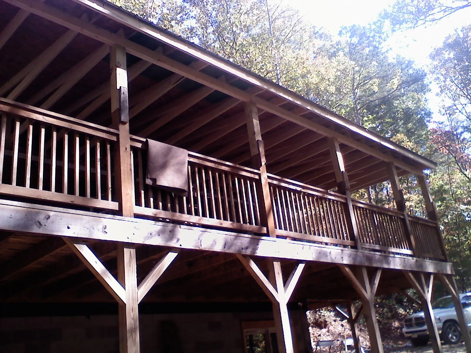Timber framing under a new elevated porch and deck — Roof Leak Repair in Apache by Roofing Brothers